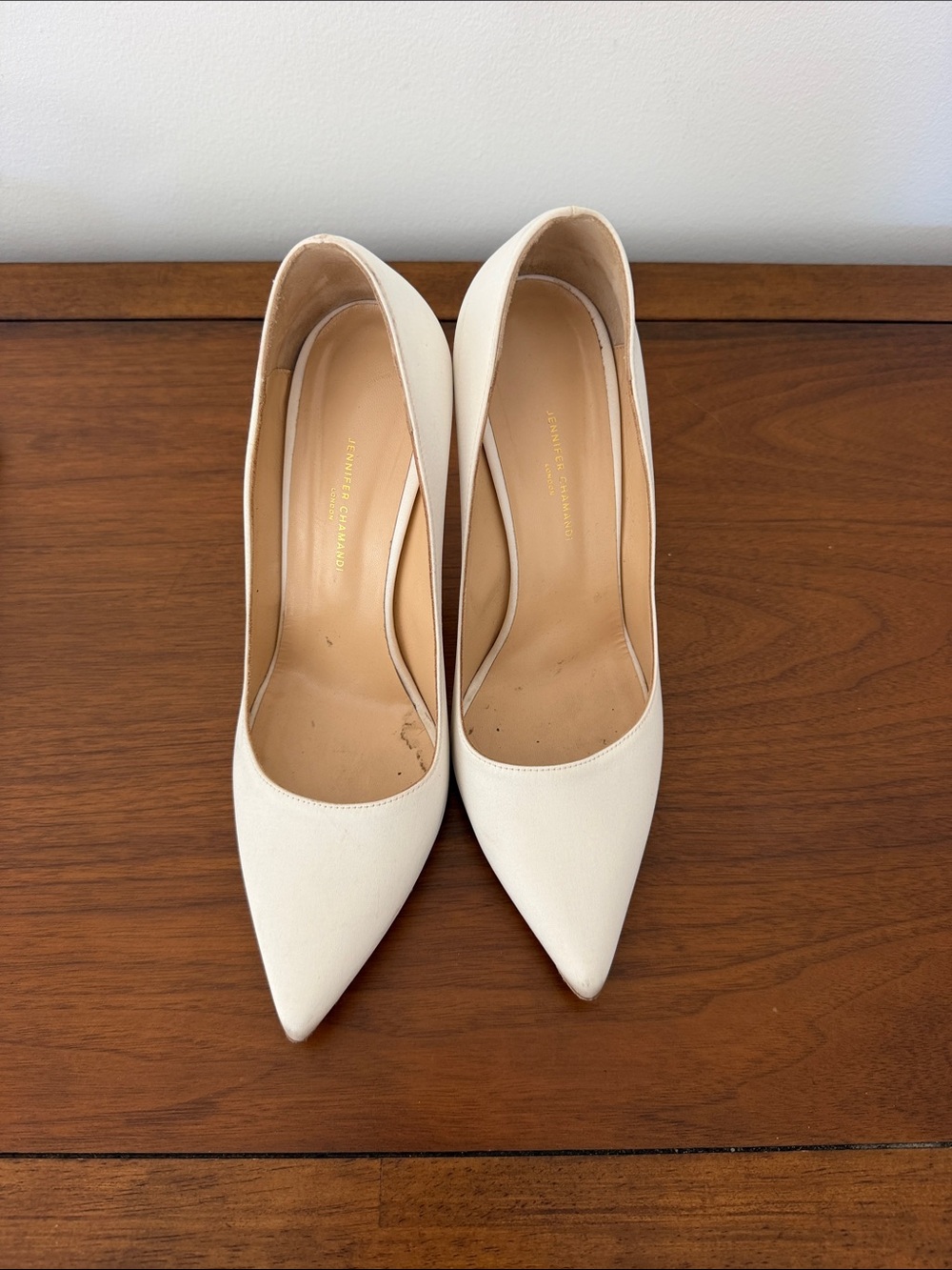 Women's Pointed-Toe White Pumps